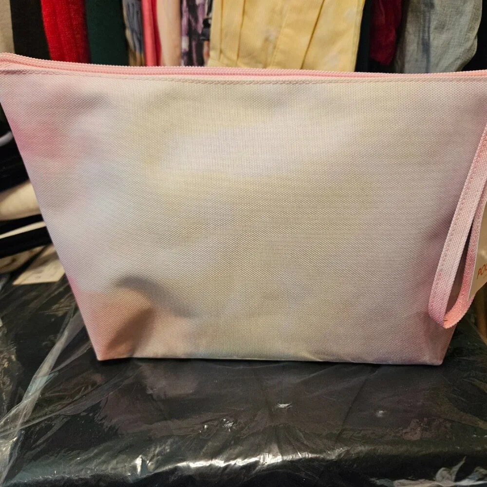 #128 Poolside New York Pink And Yellow Wet/Dry  Pouch. NWT - Picture 2 of 4